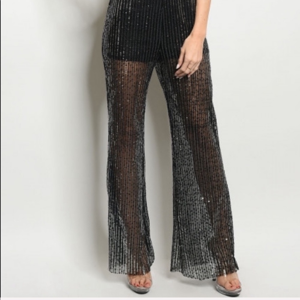 Sequins wrap romper Jumpsuit - Picture 3 of 7